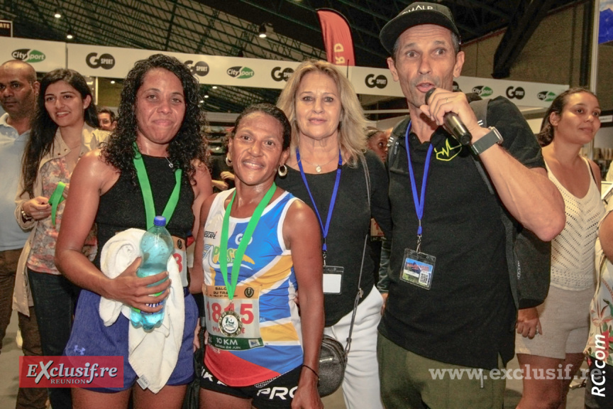 Annecy Appolon, vainqueure des 10 km, Marcelle Vienne-Puy, Marlène Chane See Chu et Eric Lacroix : une belle brochette de champions Annecy Appolon, vainqueure des 10 km, Marcelle Vienne-Puy, Marlène Chane See Chu et Eric Lacroix : une belle brochette de champions