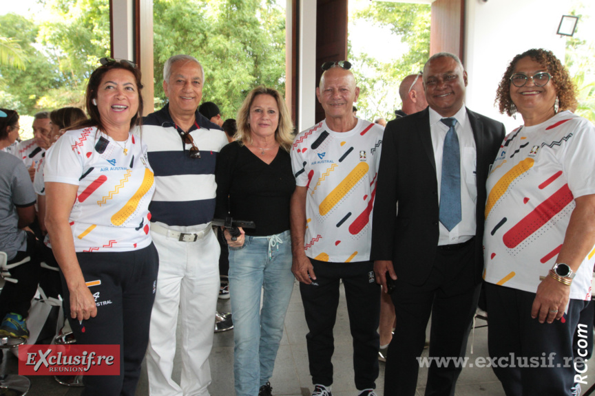 Annie Amacouty DTR Handisport, Ismaël Locate, DGS au Conseil Départemental, Marlène Chane See Chu de Run-Sport, Arthur Lau Wen Thaï, directeur du CROS, Claude Villendeuil et Jessy Ferrère, présidente du Comité Régional Handisport