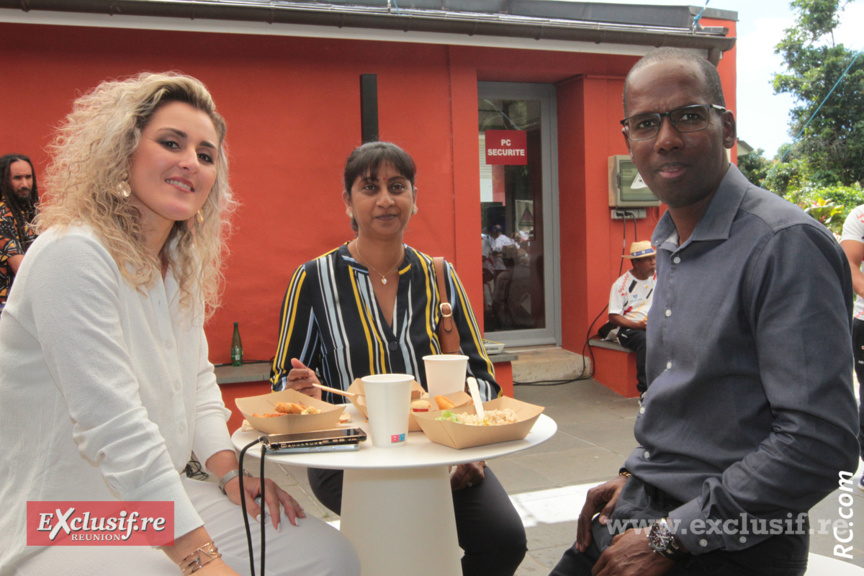 Christelle Naze et Natacha Kichenin du service protocole et Stéphane Singa, Responsable des Sports à la Région Réunion