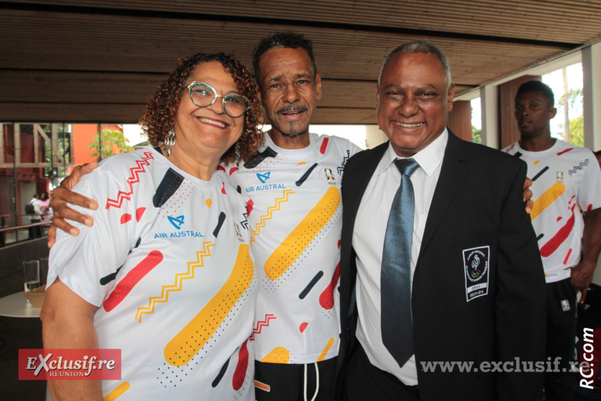 Deux anciens des Jeux des Iles de 1979 : Jessy Ferrère et Philippe Paviel, et Claude Villendeuil Deux anciens des Jeux des Iles de 1979 : Jessy Ferrère et Philippe Paviel, et Claude Villendeuil