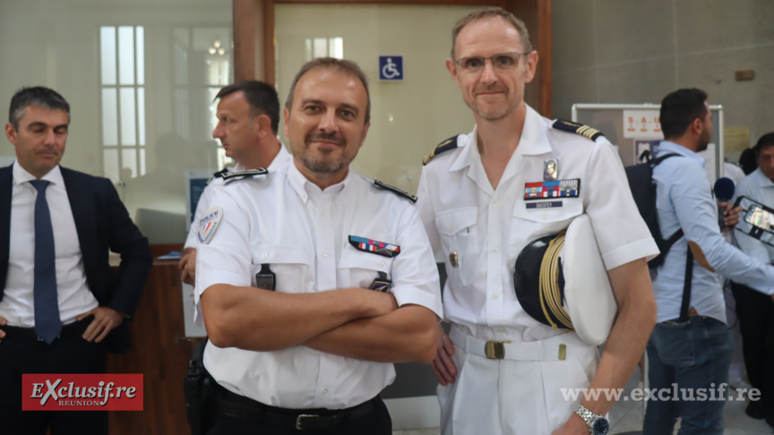 Michel Aleu, et le colonel Frédéric Ducotey, Chef Etat-Major des FAZSOI