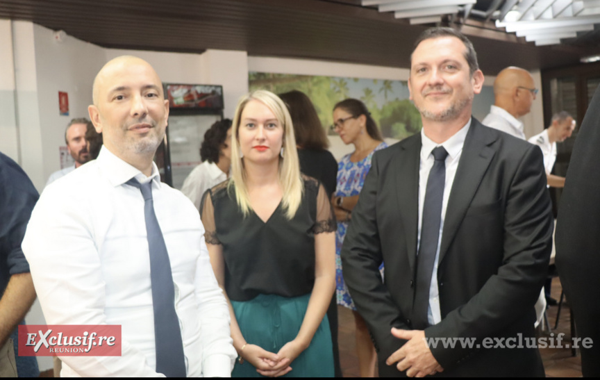 Nicolas Keramidas, vice-procureur au TJ de Saint-Denis, Ludivine Fathi, substitute de la procureure du TJ de Saint-Denis, et Bertrand Pages, président du TJ de Saint-Pierre