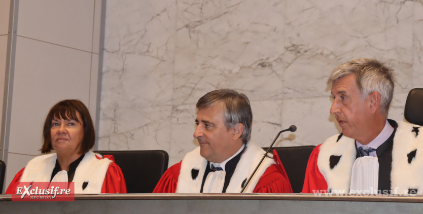 Pauline Flauss, conseillère à la cour d’appel, Pierre Kuentz, président de la chambre d’instruction à la cour d’appel, et Alain Chateauneuf, premier président de la cour d’appel de Saint-Denis de La Réunion