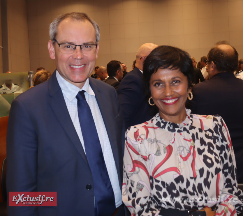 Serge Hoarau, vice-président du Département, et Ericka Bareigts, maire de Saint-Denis