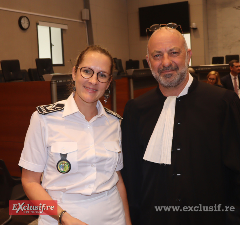 Julie Latou, nouvelle directrice du Centre pénitentiaire Domenjod, et Laurent Payen, bâtonnier du barreau de Saint-Denis