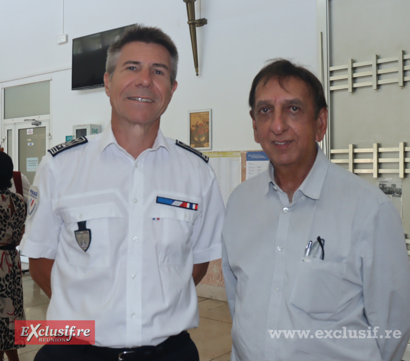 Laurent Chavanne, nouveau directeur territorial de la Police nationale (DTPN), et Aziz Patel, d'Exclusif.re Laurent Chavanne, nouveau directeur territorial de la Police nationale (DTPN), et Aziz Patel, d'Exclusif.re