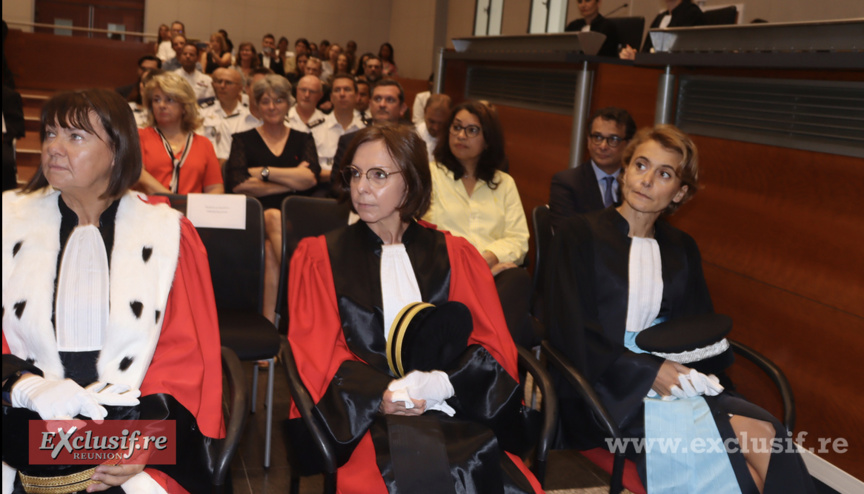 3 nouvelles magistrates installées: Agathe Aliamus, conseillère à la cour d’appel, Anne-Charlotte Legrois, vice-présidente placée à la cour d’appel, et Corinne Jacquemin-Lagache, présidente de chambre à la cour d’appel