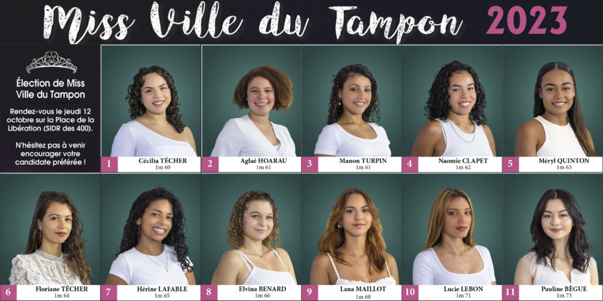 Miss Ville du Tampon 2023: 11 candidates jeudi soir sur le podium