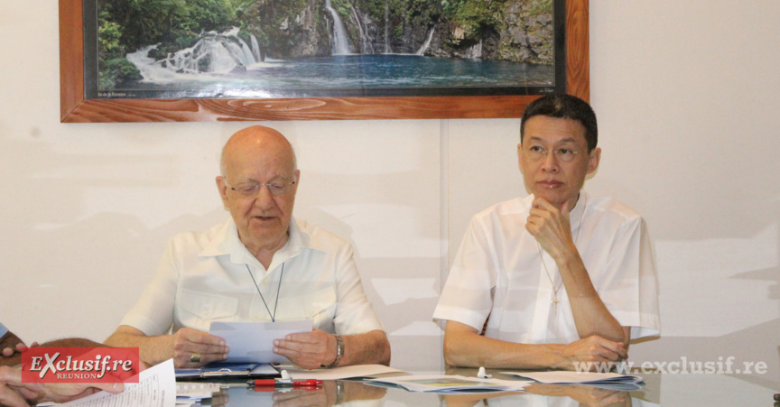 Monsiegneur Gilbert Aubry et Monseigneur Pascal Chane-Teng