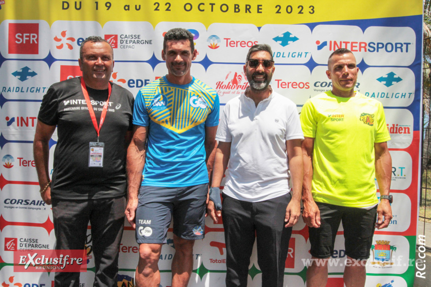 Le Cilaosien Jeanick Boyer, le Saint-Joephois Johnny Olivar, Patrick Vidot et Sadar Zed  d'Intersport