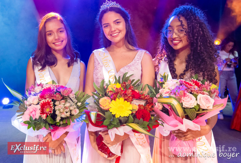Lisa Maillot, 1ère dauphine, Camille Malet, Miss Saint-Joseph 2023, et Lélia Dijoux, 2ème dauphine