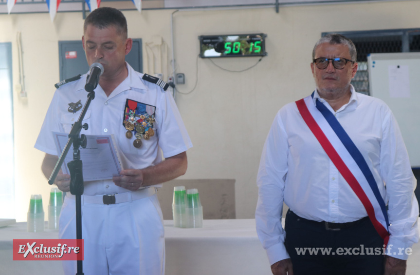 Colonel Frédéric Labrunye, commandant de la Gendarmerie Réunion, et Gérard Françoise, adjoint à la mairde Saint-Denise