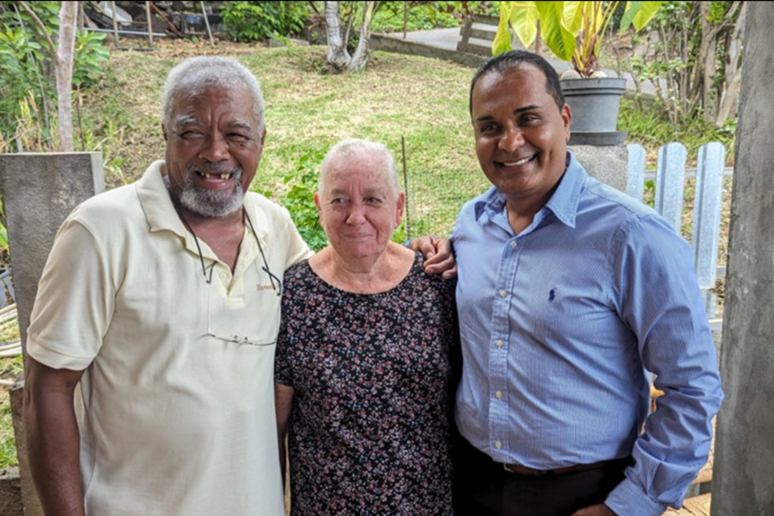 Joseph et Marie-Claude Tauran avec Bruno Domen Joseph et Marie-Claude Tauran avec Bruno Domen