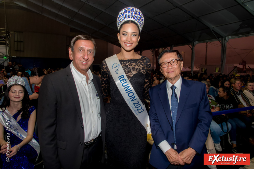 Aziz Patel, Mélanie Odules et André Thien Ah Koon qui n'a pas pu rester jusqu'à la fin de l'élection