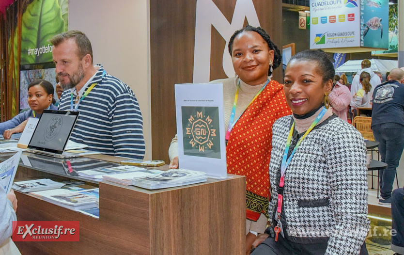 Biby Malidi (à droite), responsable du Comité du tourisme de Mayotte à Paris