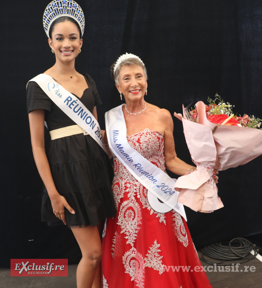 Mélanie Odules, Miss Réunion 2023, et Hélène Mutie-Chevalier, Miss Mamie Réunion 2024