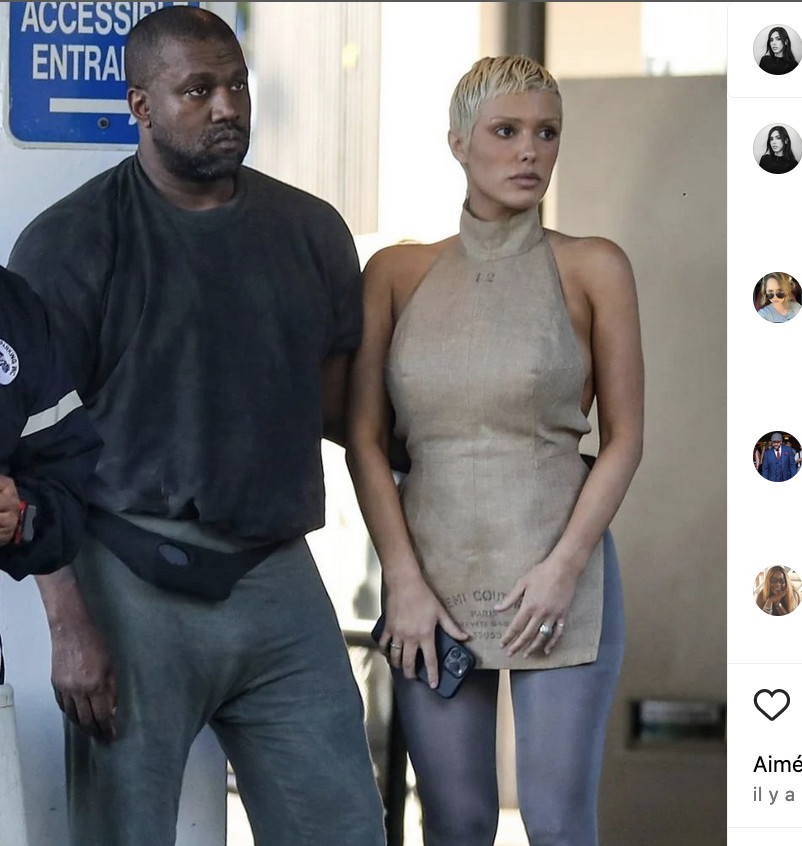 Kanye West et sa compagne Bianca Cesori (photo Instagram) Kanye West et sa compagne Bianca Cesori (photo Instagram)