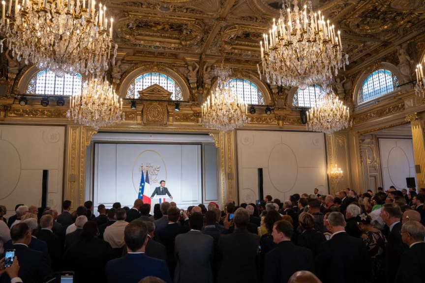 C'est dans le salon d'honneur du Palais de l'Elysée que la réception a eu lieu