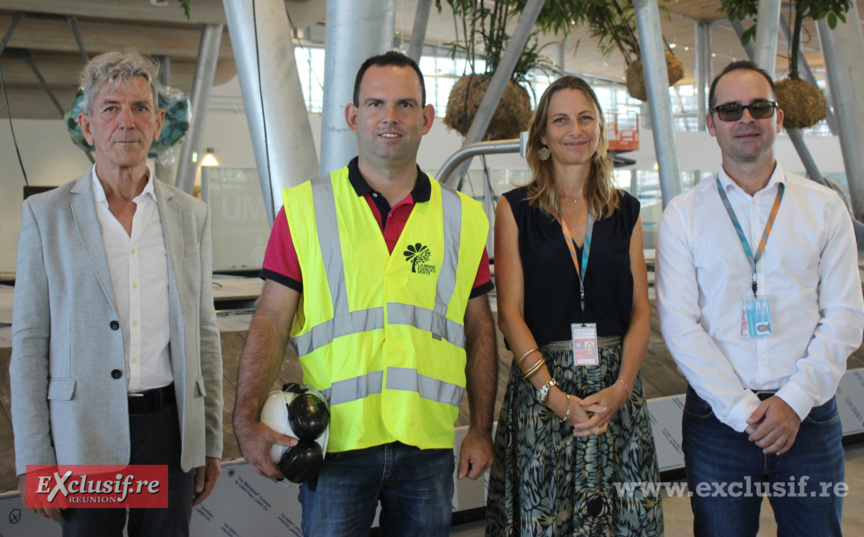 L'équipe qui nous a fait la visite: Alain Gernigon, Sébastien Leclerc, Karine Duclos et Jean-Louis Hoarau