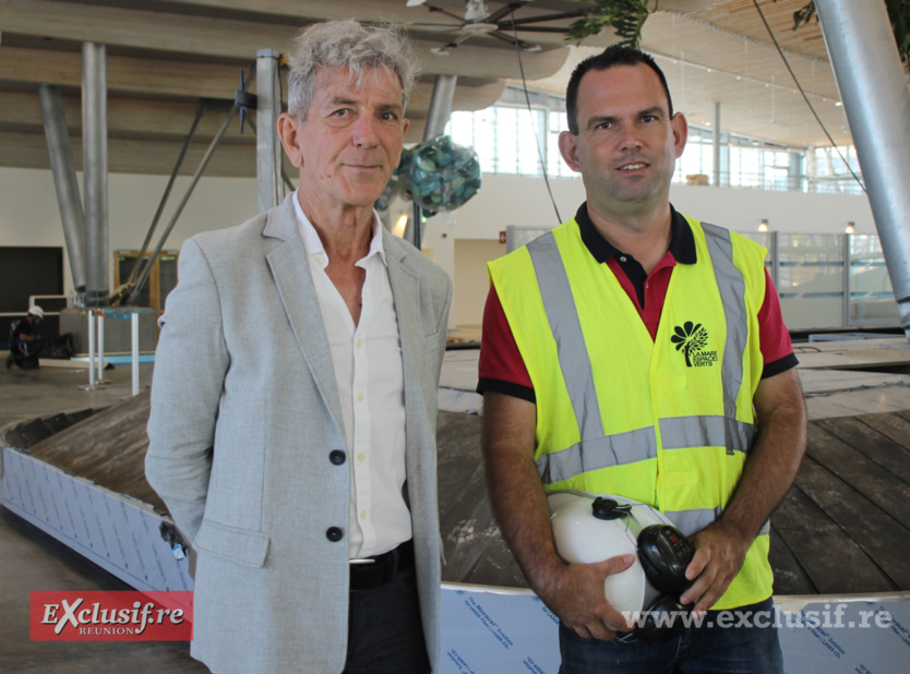 Alain Gernigon, artiste, et Sébastien Leclerc, directeur La Mare Espaces Verts