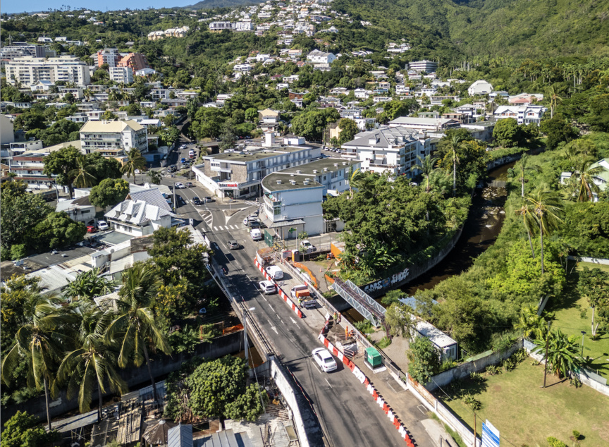 Le pont de la Providence vu d'en haut (photo Mairie de Saint-Denis/Lionel Ghighi)