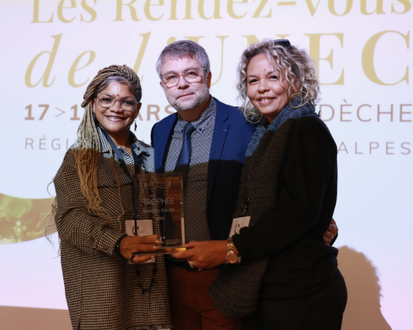 Marie-Pierre Lafosse-Rivière, présidente Unec Réunion, Christian Doré, président de l'Unec France, et Laurence Grammont, vice-présidente Unec Réunion