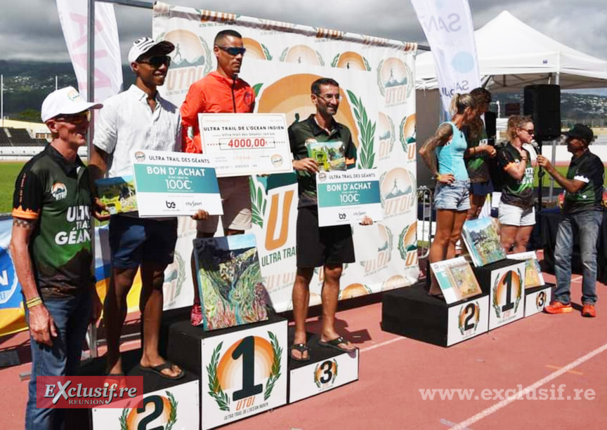 Les podiums des «Géants», avec Patrice Payet chez les hommes et Gisèle Nativel chez les femmes Les podiums des «Géants», avec Patrice Payet chez les hommes et Gisèle Nativel chez les femmes