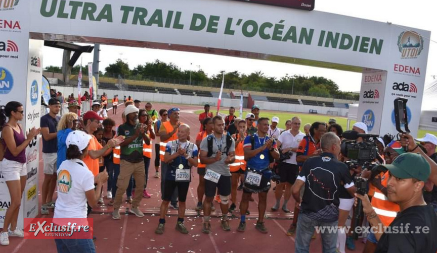 L'arrivée des 3 derniers du Trail des Géants