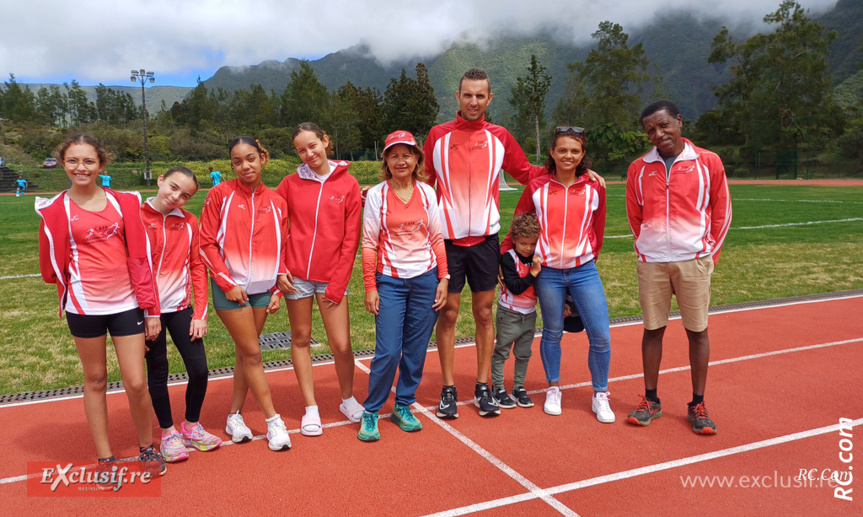 Des athlètes du CAPP aux côtés de leur président Irénée Promi et de la secrétaire, Denise Chaillot Des athlètes du CAPP aux côtés de leur président Irénée Promi et de la secrétaire, Denise Chaillot