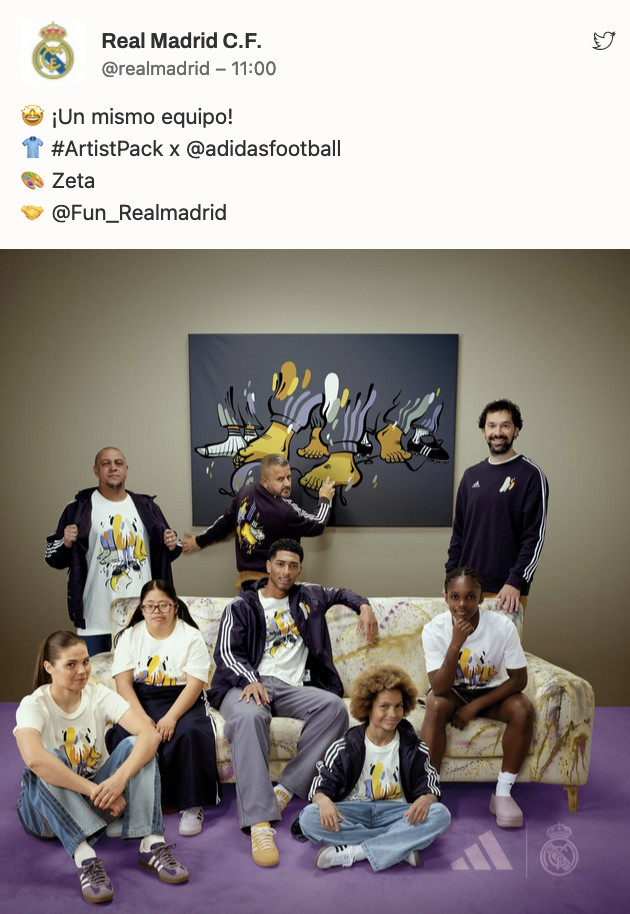 Sur la photo publicitaire, Mbappé se trouvait dans l'espace vide à côté du basketteur, il a été effacé (publiée sur les réseaux sociaux du Real Madrid) Sur la photo publicitaire, Mbappé se trouvait dans l'espace vide à côté du basketteur, il a été effacé (publiée sur les réseaux sociaux du Real Madrid)