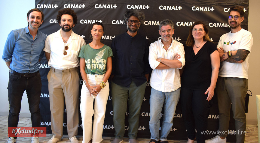 Frank Nicolas, consultant, William Lebghil, Valérie Marianne, directrice Communication et Coproduction Canal+ Réunion, Sébastien Folin, Manu Payet, Samantha Nahama, directrice générale Canal+ Réunion, et Charles Lauret, chargé de communication Canal+ Réunion Frank Nicolas, consultant, William Lebghil, Valérie Marianne, directrice Communication et Coproduction Canal+ Réunion, Sébastien Folin, Manu Payet, Samantha Nahama, directrice générale Canal+ Réunion, et Charles Lauret, chargé de communication Canal+ Réunion