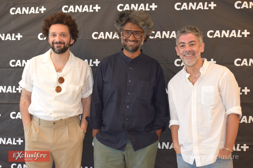 William Lebghil, comédien, Sébastien Folin, réalisateur, et Manu Payet, comédien et humoriste