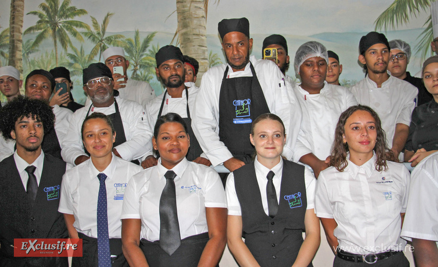 Le chef étoilé Thierry Marx avec les apprentis du Centhor La Réunion
