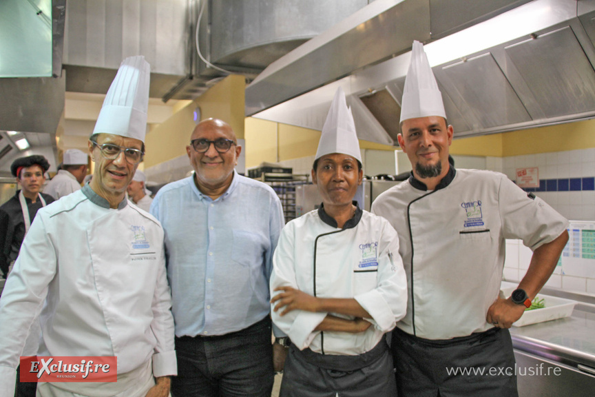 Le chef étoilé Thierry Marx avec les apprentis du Centhor La Réunion