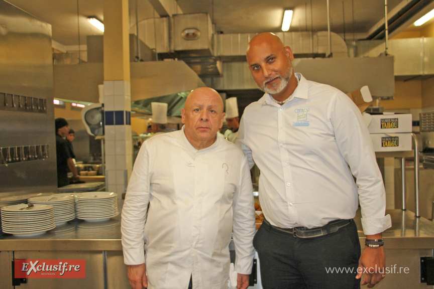Le chef étoilé Thierry Marx avec les apprentis du Centhor La Réunion