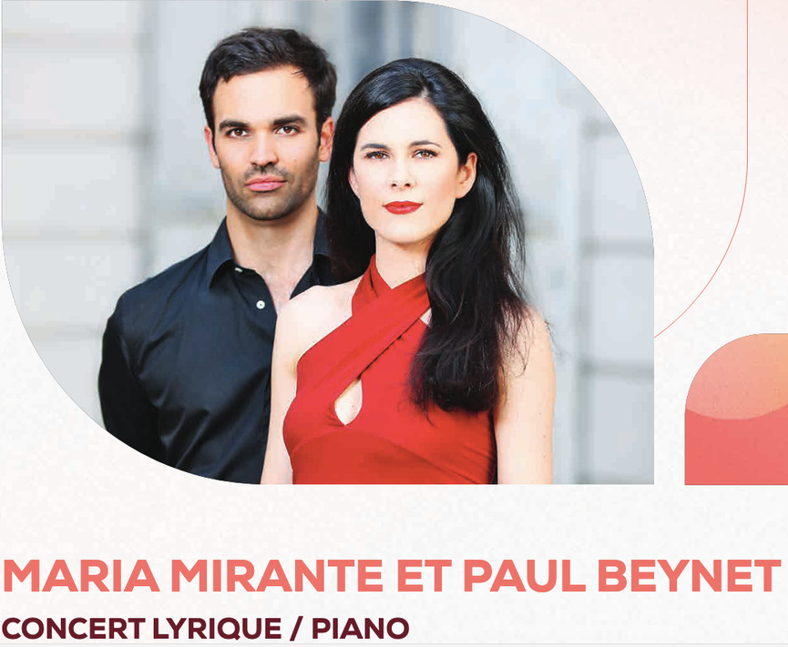 La mezzo-soprano Maria Mirante et le pianiste Paul Beynet en concert le samedi 26 avril à 20h au Fanal