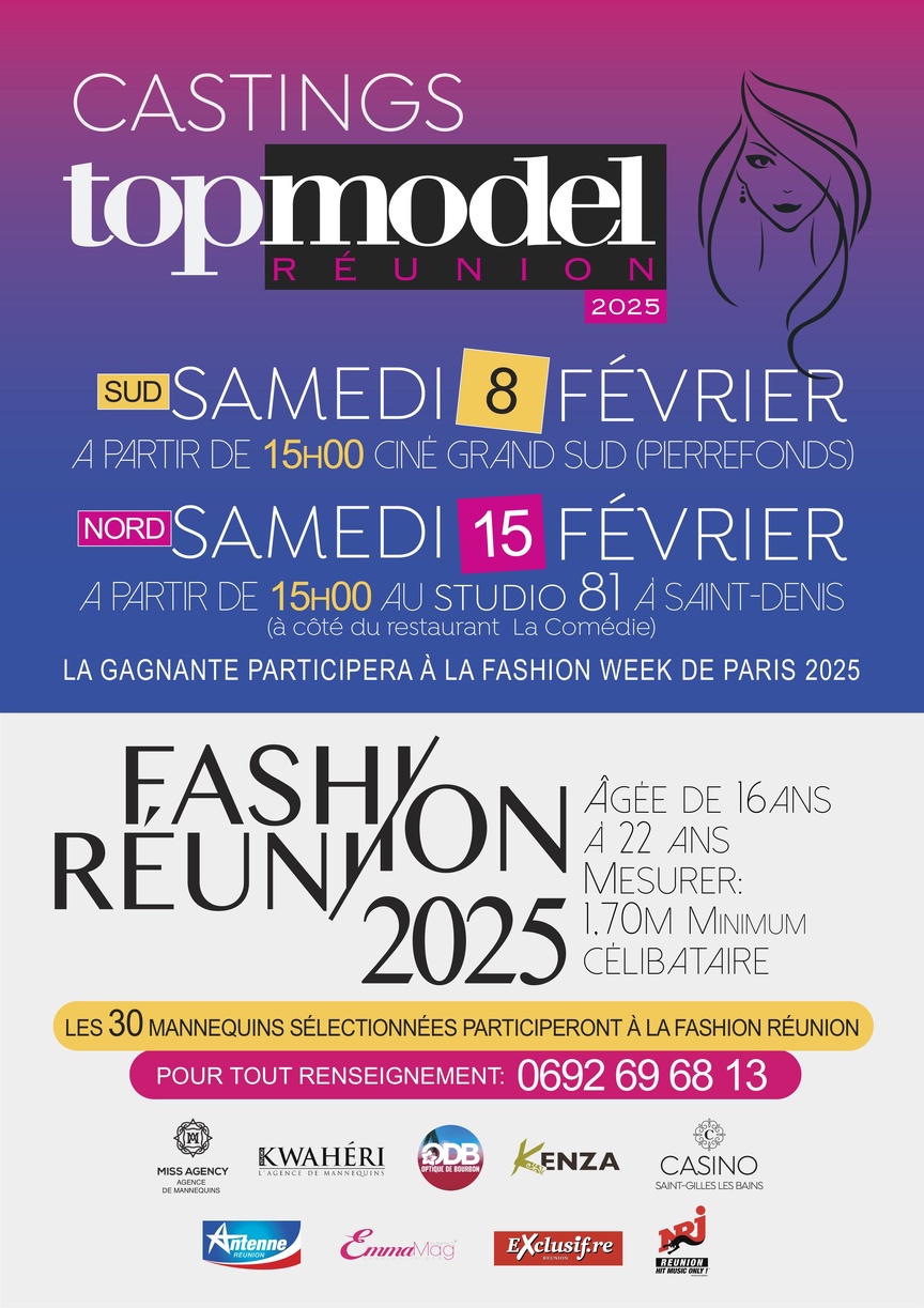 Qui veut être Top Model Réunion 2025? Qui veut être Top Model Réunion 2025?