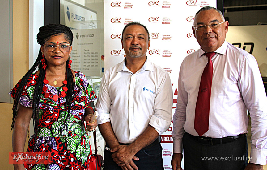 Marie-Pierre Lafosse-Rivière, 3ème vice-présidente de la CMAR, Laurent You-Seen, et Bernard Picardo Marie-Pierre Lafosse-Rivière, 3ème vice-présidente de la CMAR, Laurent You-Seen, et Bernard Picardo