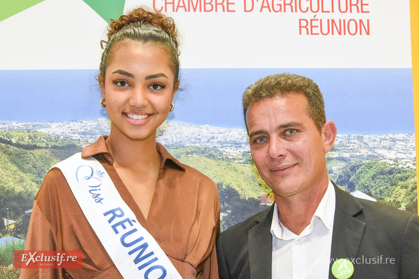 Marine Futol, présente pour promouvoir son île et les produits locaux, et Olivier Fontaine, président de la Chambre d'Agriculture de La Réunion