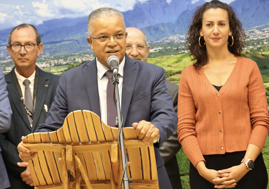 Cyrille Melchior, président du Département, avec à droite Camille Clain, vice-présidente du Département Cyrille Melchior, président du Département, avec à droite Camille Clain, vice-présidente du Département