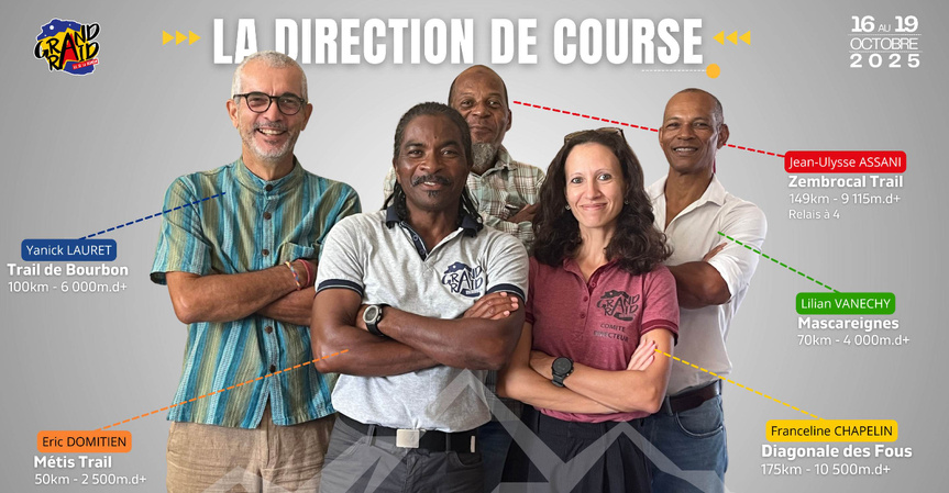La directrice et les 4 directeurs de course La directrice et les 4 directeurs de course