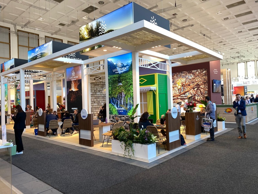 Depuis début 2025, La Réunion a participé à 6 salons afin de promouvoir la destination (ici le stand à Berlin en mars) Depuis début 2025, La Réunion a participé à 6 salons afin de promouvoir la destination (ici le stand à Berlin en mars)