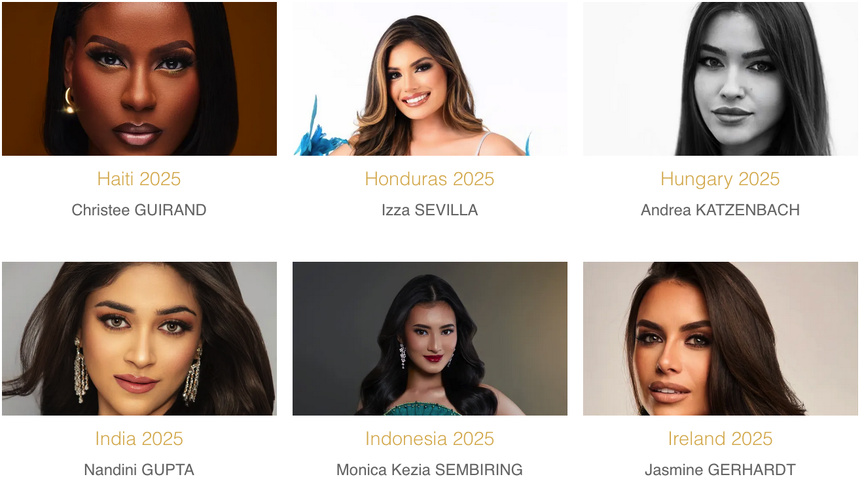 Miss Monde 2025: qui va être couronnée ce 31 mai? Découvrez les 107 candidates Miss Monde 2025: qui va être couronnée ce 31 mai? Découvrez les 107 candidates