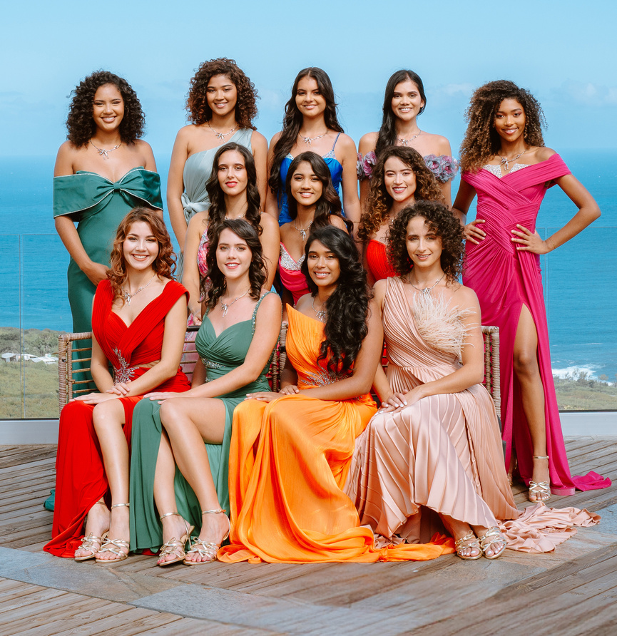 Les 12 candidates Miss Réunion 2025 (robes Nuha Dress)