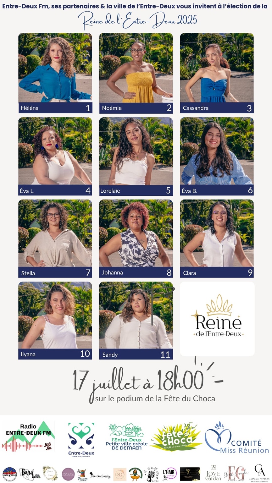 Reine de l'Entre-Deux 2025: découvrez les 11 candidates Reine de l'Entre-Deux 2025: découvrez les 11 candidates