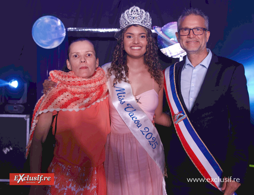 Lauranne Dijoux et sa maman avec Olivier Rivière