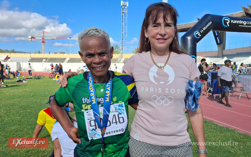 Les deux Chantal  : Hodgi et Dallenbach qui avait, rappelons-le, battu le record de France du marathon en 2h 28' 27'', en 2002.
