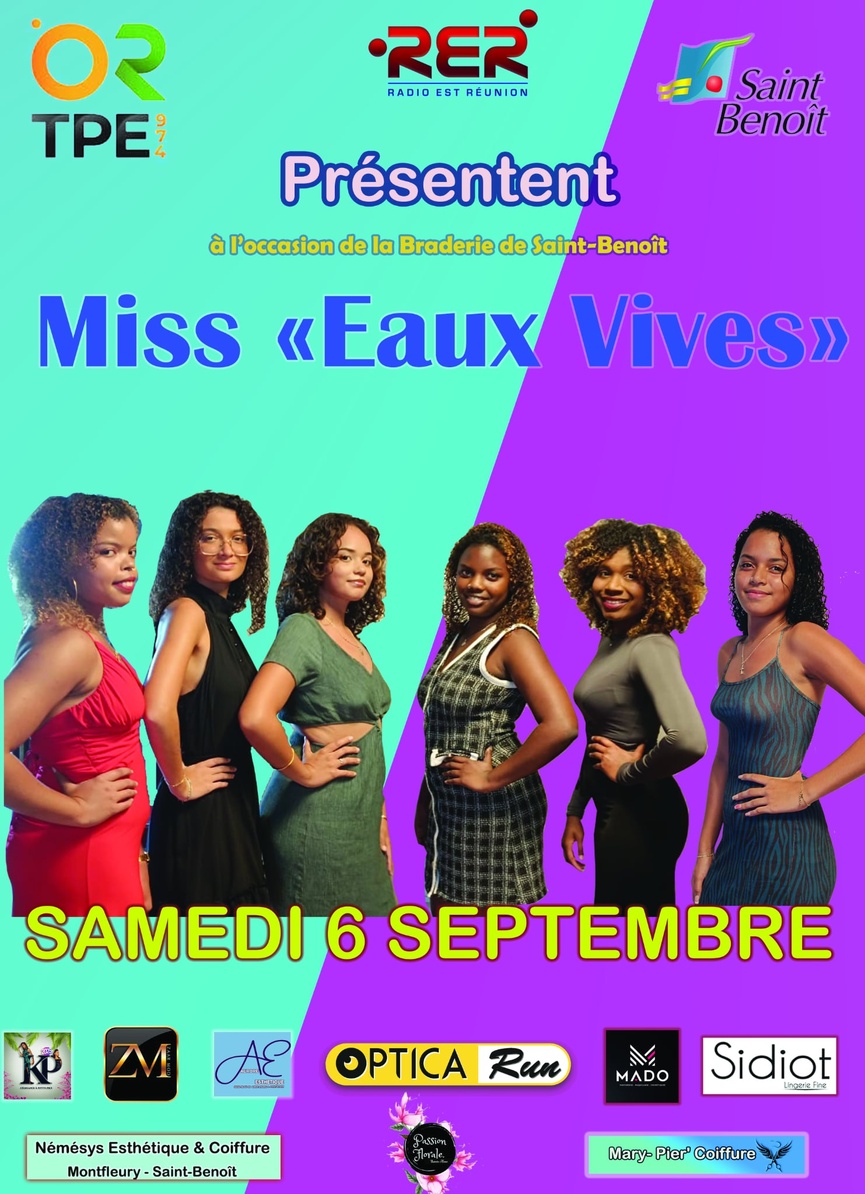 Election Miss des Eaux Vives 2025 à Saint-Benoît: les 6 candidates sont... Election Miss des Eaux Vives 2025 à Saint-Benoît: les 6 candidates sont...