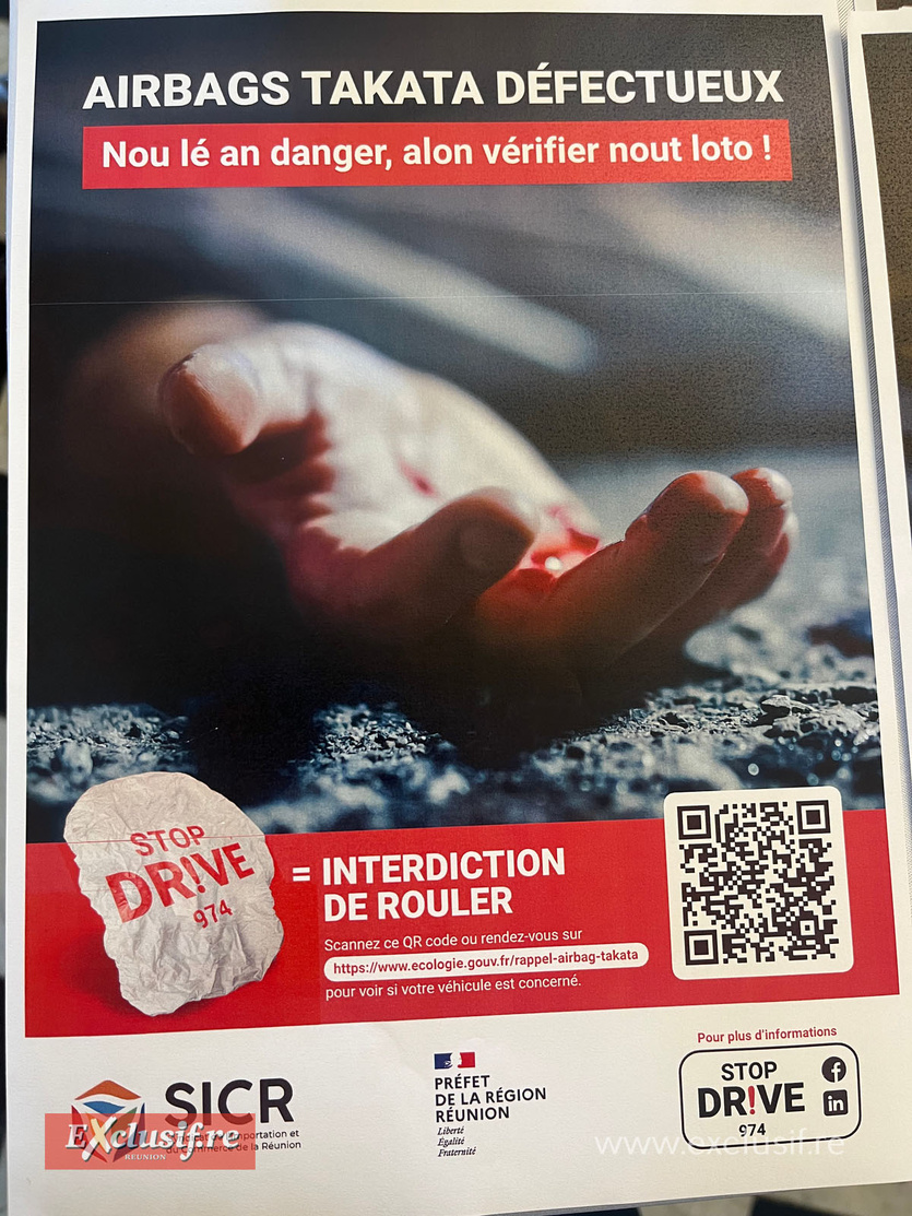 Airbags Takata: danger de mort pour des milliers d'automobilistes à La Réunion Airbags Takata: danger de mort pour des milliers d'automobilistes à La Réunion