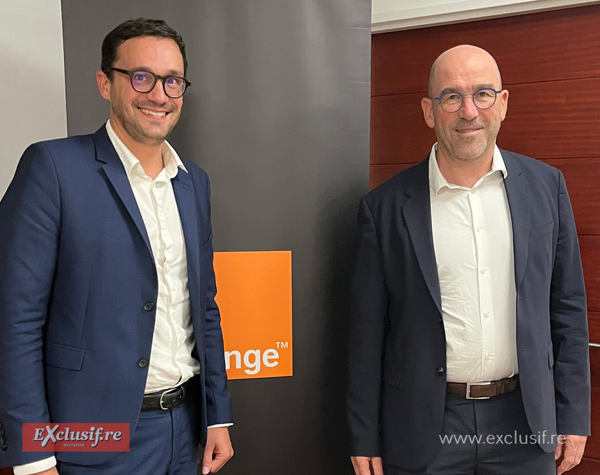 Simon Chiarisoli, directeur Projets Stratégiques et Business, et André Martin, directeur général Orange Réunion Mayotte